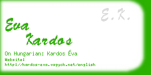 eva kardos business card