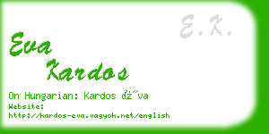 eva kardos business card